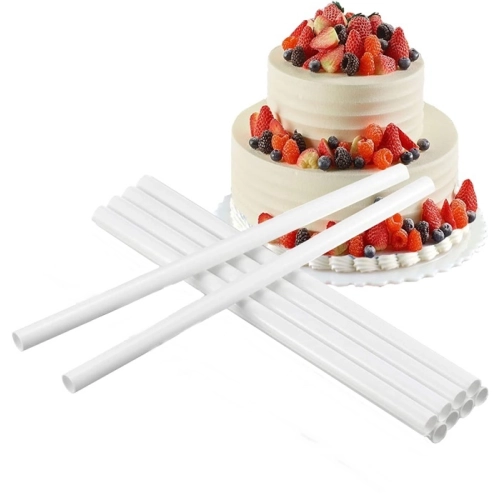 Wspornik do tortu 40cm 10 szt wsporniki do piętrowego rurki długie biały